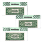 1935A $1 WWII Emergency Issue Hawaii Note // PMG Certified Gem Uncirculated 63EPQ // Sequential Serial Number 3 Note Set