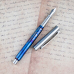 Titaner CNC Luxury Pen Titanium Fountain Pen F Point  // Anodized blue