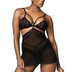 Two in One Babydoll + Two Piece Set // Black (S-M)