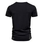 TS134-BLACK // Henley T-shirt // Black (L)