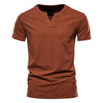 TS134-ORANGE // Henley T-shirt // Orange (L)