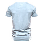TS134-LIGHT-BLUE // Henley T-shirt // Light Blue (S)
