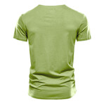 TS134-GREEN // Henley T-shirt // Green (L)