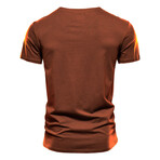 TS134-ORANGE // Henley T-shirt // Orange (L)