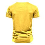 TS134-YELLOW // Henley T-shirt // Yellow (M)