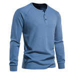 Long Sleeve Henley T-Shirt // Blue Denim (XS)