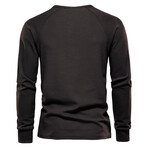 Long Sleeve Henley T-Shirt // Dark Gray (XS)