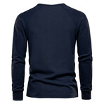 Long Sleeve Henley T-Shirt // Dark Blue (M)