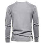 Long Sleeve Henley T-Shirt // Light Gray (S)