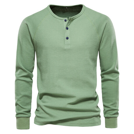 Long Sleeve Henley T-Shirt // Green (XS)