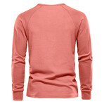 Long Sleeve Henley T-Shirt // Red (M)