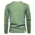 Long Sleeve Henley T-Shirt // Green (M)