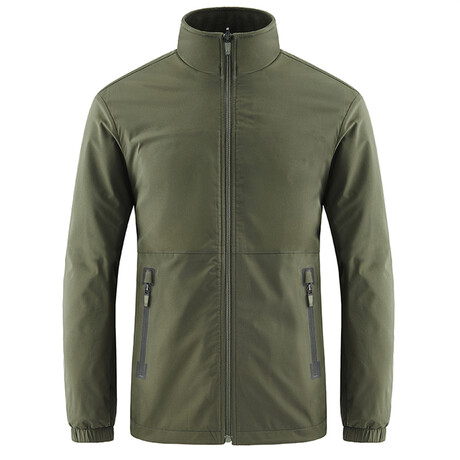 High Neck Zip Up Jacket V1 // Green (XS)