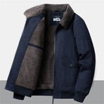 Sherpa Lined Jacket // Navy Blue (XL)