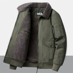 Sherpa Lined Jacket // Army Green (L)