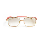 Men's Mach Navigator Sunglasses // 18k Gold + Red Wood