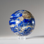Genuine Polished Lapis Lazuli Sphere + Acrylic Display Stand // 270 g