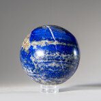 Genuine Polished Lapis Lazuli Sphere + Acrylic Display Stand // 270 g