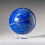 Genuine Polished Lapis Lazuli Sphere + Acrylic Display Stand // 2 lb