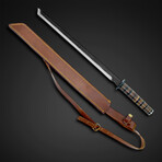 SHORT SWORD HIGH CARBON STACKED LEATHER