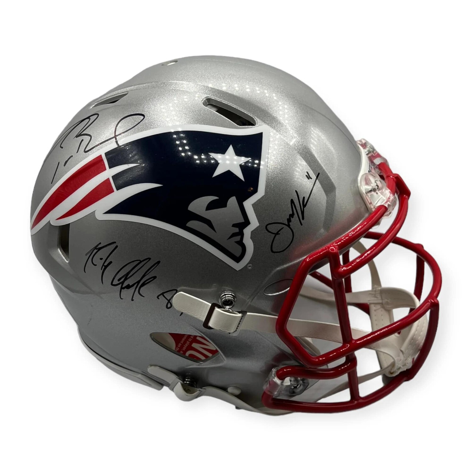 Tom Brady/Rob Gronkowski Pats Signed Authentic Speed Helmet Bad