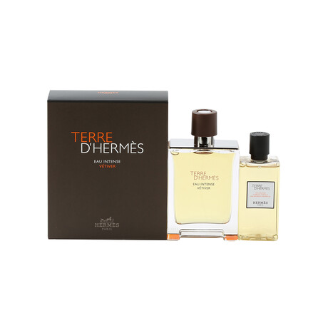 Hermes Terre D'Hermes Intense Vetiver Mens Set // 3.3oz EDP // 2.7oz Hair and Body Shampoo