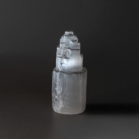 Genuine Small Cats-Eye Selenite Castle Tower