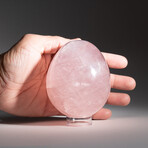 Genuine Polished Rose Quartz Egg with Acrylic Display Stand // 1.8 lb