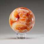 Genuine Polished Carnelian Sphere with Acrylic Display Stand // 3.5 lb