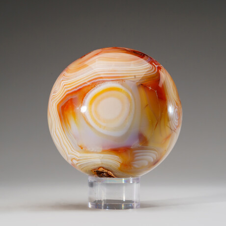 Genuine Polished Carnelian Sphere with Acrylic Display Stand // 3.5 lb