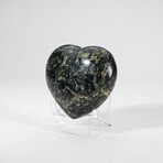 Genuine Polished Kambaba Jasper Heart on Acrylic Display Stand // 343g