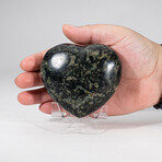 Genuine Polished Kambaba Jasper Heart on Acrylic Display Stand // 343g