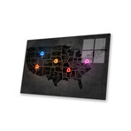 Pac Map Print // Octavian Mielu (24"H x 16"W x 0.25"D)