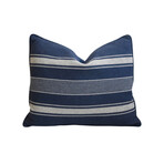 Blue & White Nautical Striped Pillow