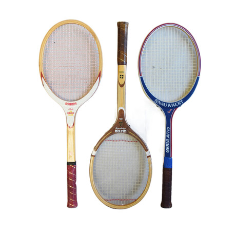Vintage Decorative Tennis Racquets, S/3