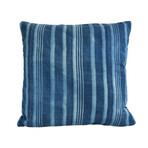 Blue Nautical Stripe Textile Pillow // Set Of 2
