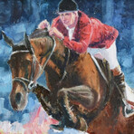 Equestrian Horse Jockey Jumper Painting