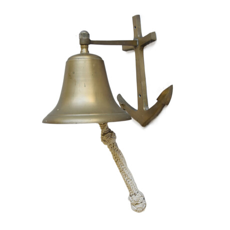 Vintage Nautical Boat Anchor Brass Bell