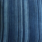 Blue Nautical Stripe Textile Pillow 16 // Set Of 2