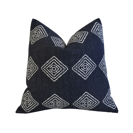 Dark-Navy Cashmere-Wool Nautical Pillow