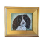 Dog Portrait Oil Painting w/ Gold Frame