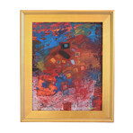 Juan Guzman Modern Abstract Oil Painting II // Gold Frame