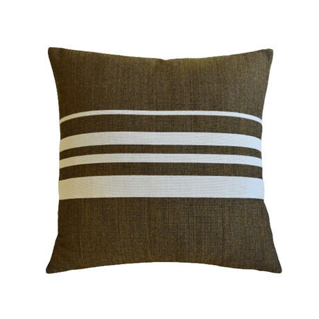 Nautical Brown & White Striped Pillow