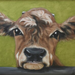 Farm Ranch Dairy Calf Portrait Painting