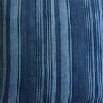 Blue Nautical Stripe Textile Pillow 17 // Set Of 2 