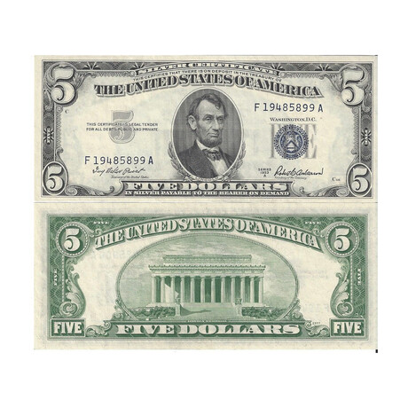1953 A $5 Silver Certificates 899