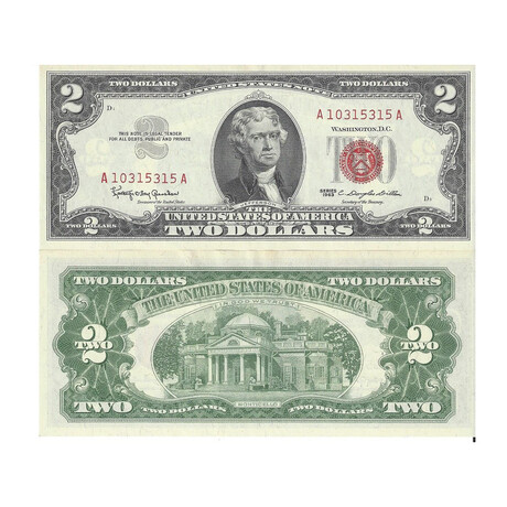1963 $ 2 Legal Tender Gem CU notes