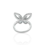 18K White Gold Diamond Butterfly Ring // Ring Size: 6 // New