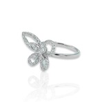 18K White Gold Diamond Butterfly Ring // Ring Size: 6 // New