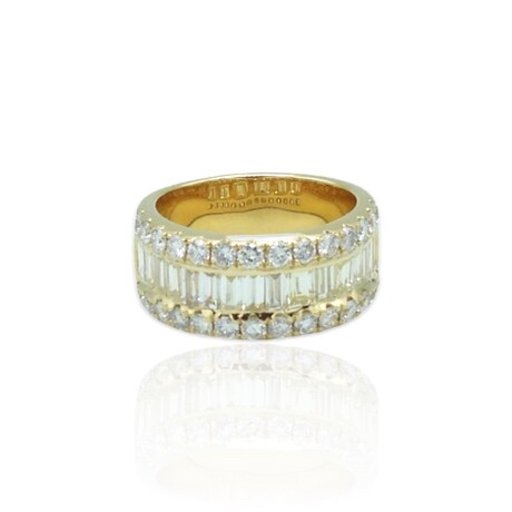 18K Yellow Gold Diamond Ring // Ring Size: 6.75 // New